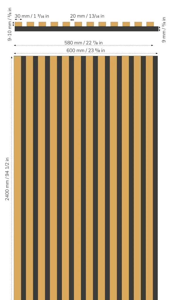 Slate-Lite Akustikpaneel Arctic White 240x60 6er Set
