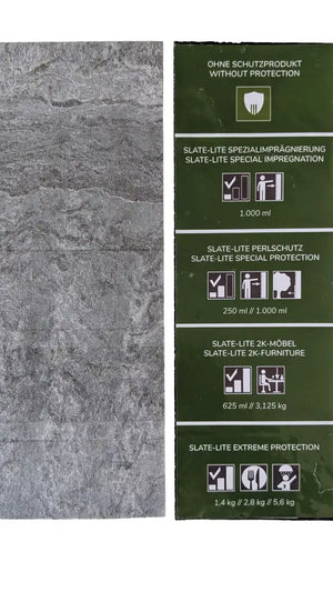 Slate Lite Musterblatt  297 mm x 105 mm, versiegelt