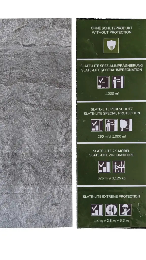 Slate Lite Musterblatt  297 mm x 105 mm, versiegelt