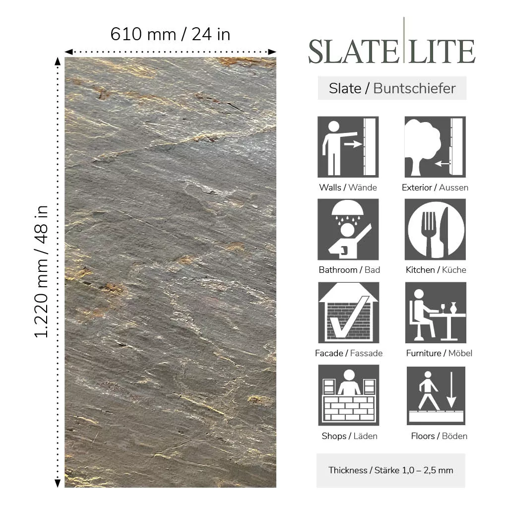Slate-Lite Rubigo Color 122x61
