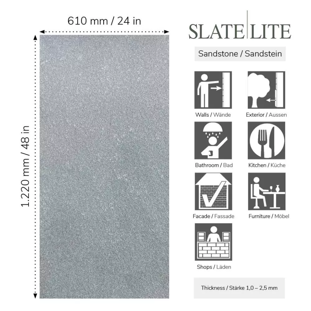 Swiss Grey 122x61 Slate-Lite