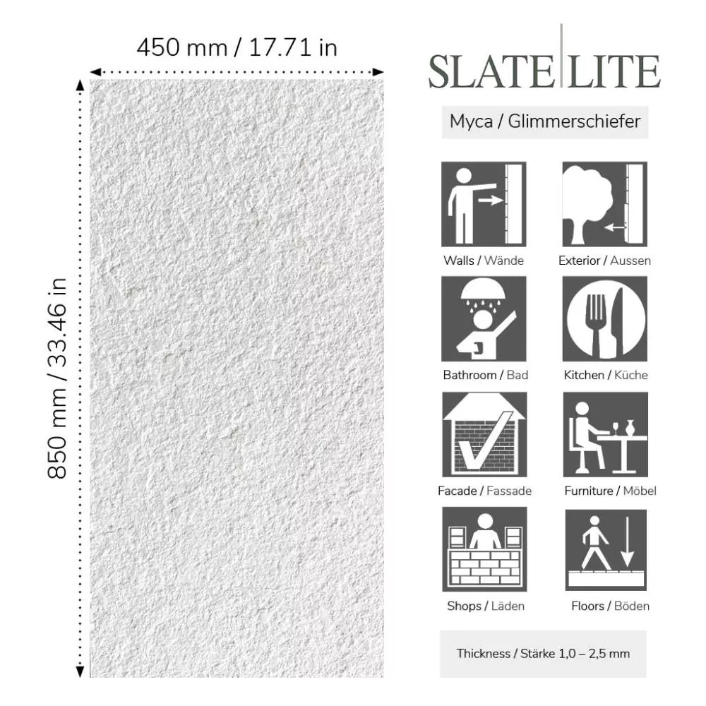 Italian White 85x45 Slate-Lite