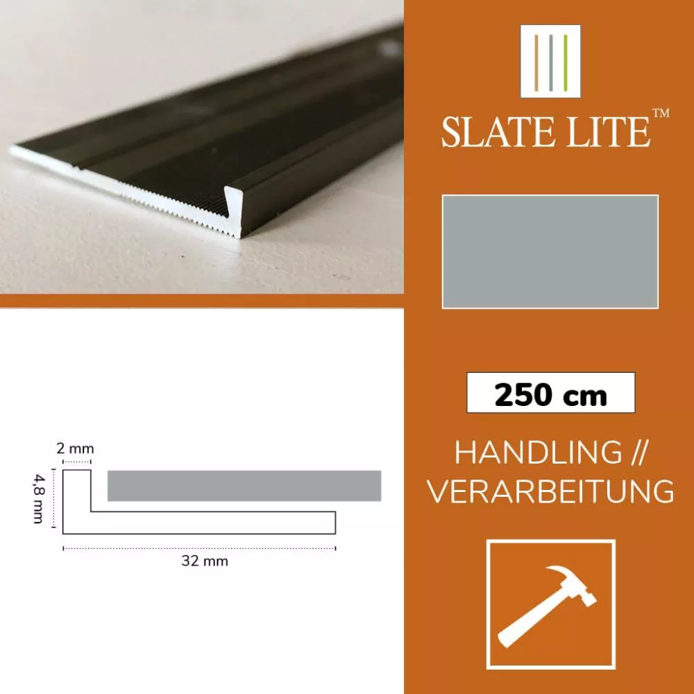 Abschlusskante Stahl F-Line 250cm