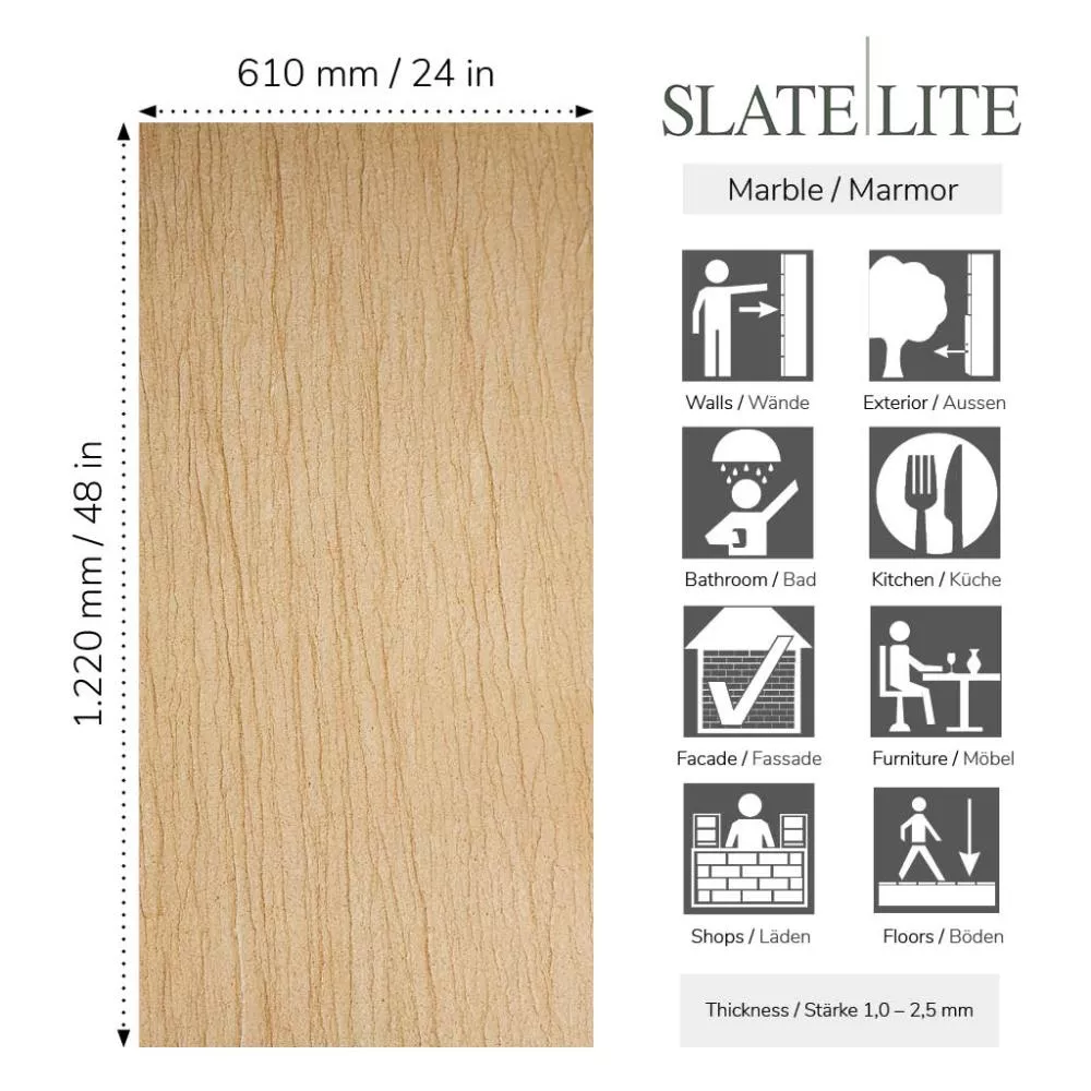 Slate-Lite Silvia Vein Marble 122x61